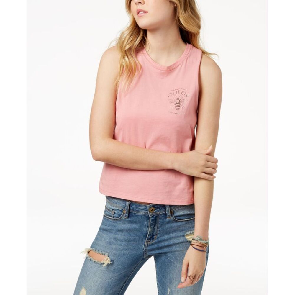 Pretty Rebellious Juniors Bee Graphic Print Tank Top